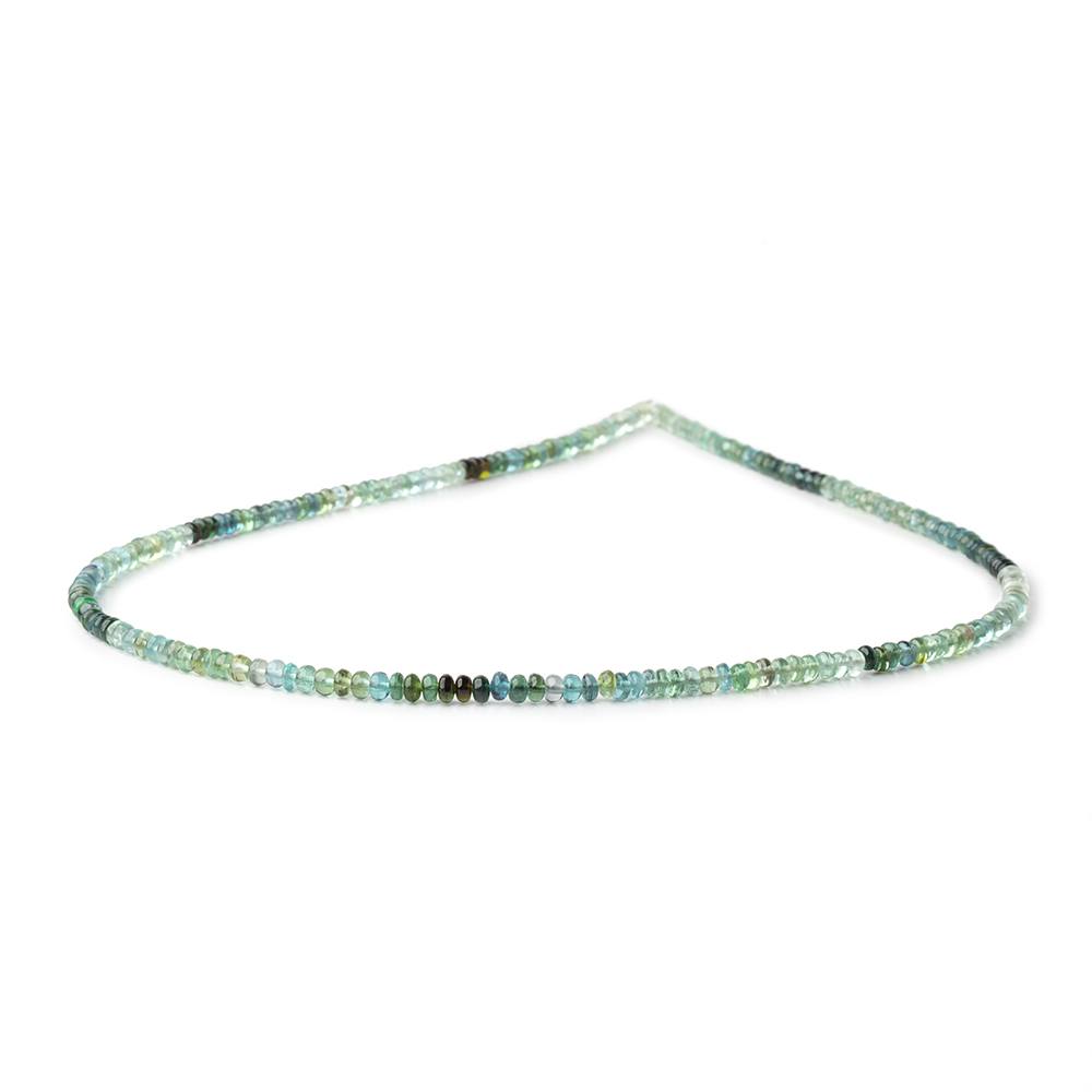 3mm Green & Indicolite Afghani Tourmaline Plain Rondelles 16 inch 215 Beads