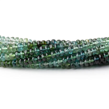 3mm Green & Indicolite Afghani Tourmaline Plain Rondelles 16 inch 215 Beads