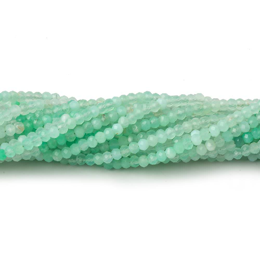 3mm Green Opal micro faceted rondelles 17 inch 190 beads AAA