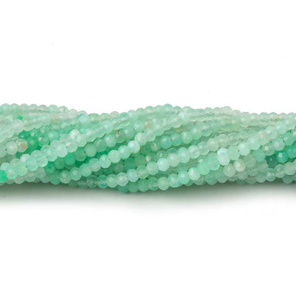 3mm Green Opal micro faceted rondelles 17 inch 190 beads AAA