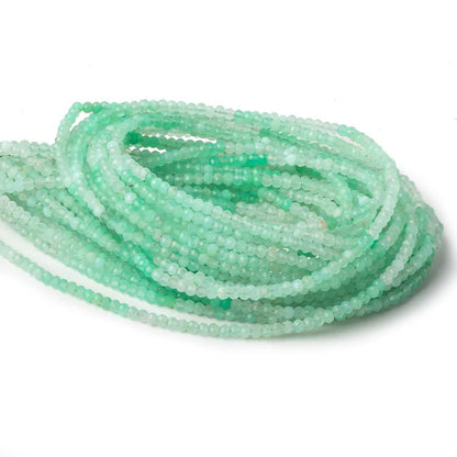 3mm Green Opal micro faceted rondelles 17 inch 190 beads AAA