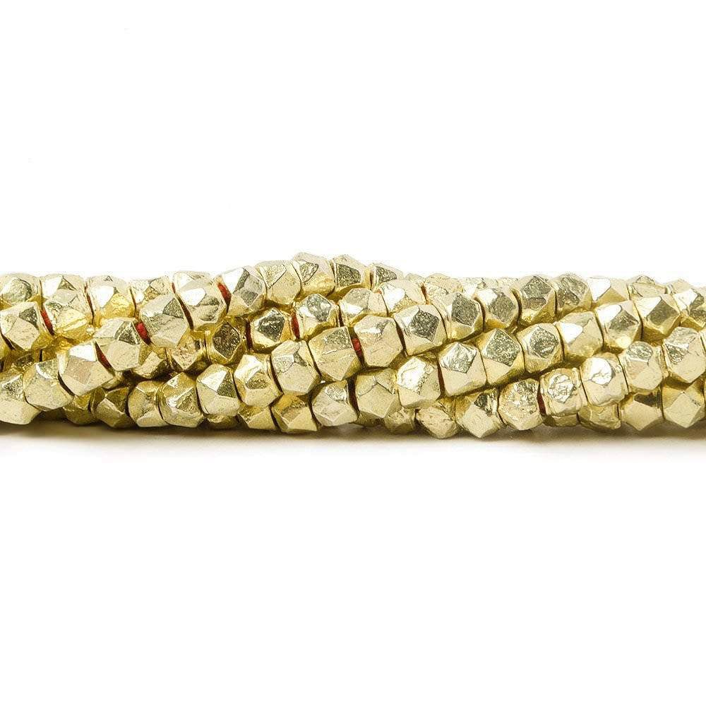 3mm Hand Cut Faceted Nugget Beads 8 inch 70 pieces