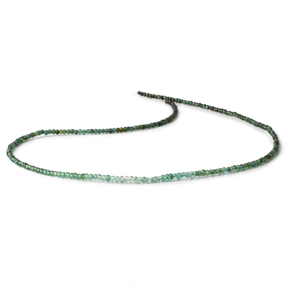 3mm Indicolite Blue & Chrome Green Tourmaline faceted rondelles 18 inch 235 pieces AA