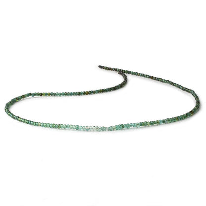 3mm Indicolite Blue & Chrome Green Tourmaline faceted rondelles 18 inch 235 pieces AA