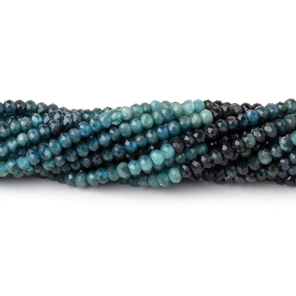 3mm Indicolite Tourmaline Micro Faceted Rondelle Beads 12.25 inch 150 pieces