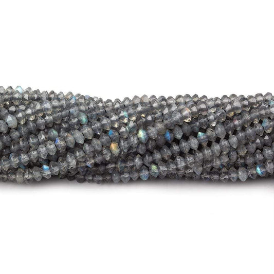 3mm Labradorite micro faceted disc rondelle beads 12.5 inch 155 pieces AAA