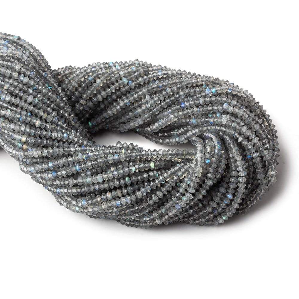 3mm Labradorite micro faceted disc rondelle beads 12.5 inch 155 pieces AAA