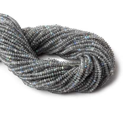 3mm Labradorite micro faceted disc rondelle beads 12.5 inch 155 pieces AAA