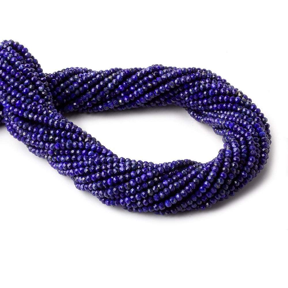 3mm Lapis Lazuli micro faceted rondelles 12.5 inch 145 beads