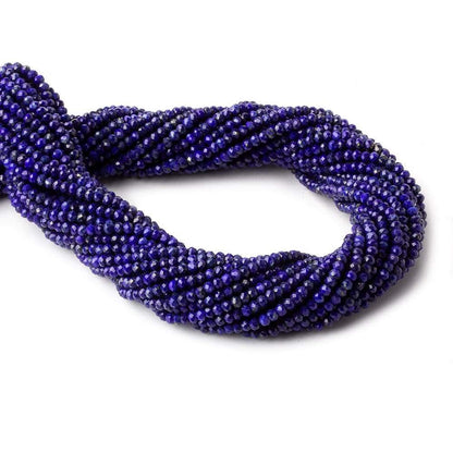3mm Lapis Lazuli micro faceted rondelles 12.5 inch 145 beads