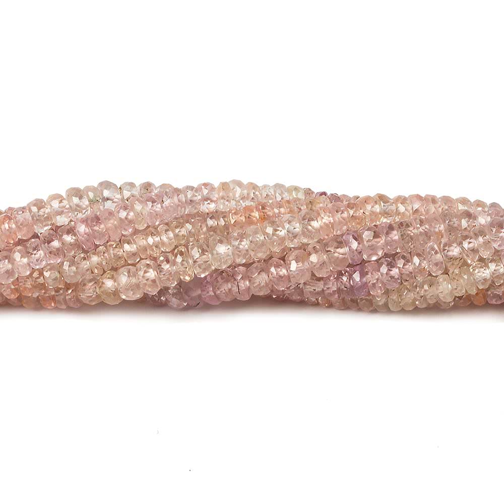 3mm Light Pink Sapphire Faceted Rondelle Beads 14 inch 180 pieces