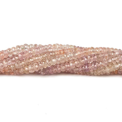 3mm Light Pink Sapphire Faceted Rondelle Beads 14 inch 180 pieces