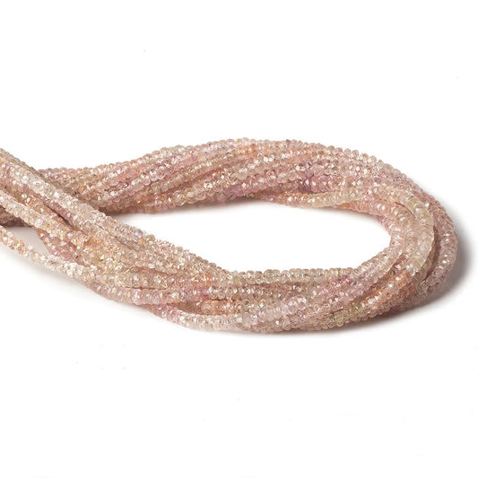 3mm Light Pink Sapphire Faceted Rondelle Beads 14 inch 180 pieces
