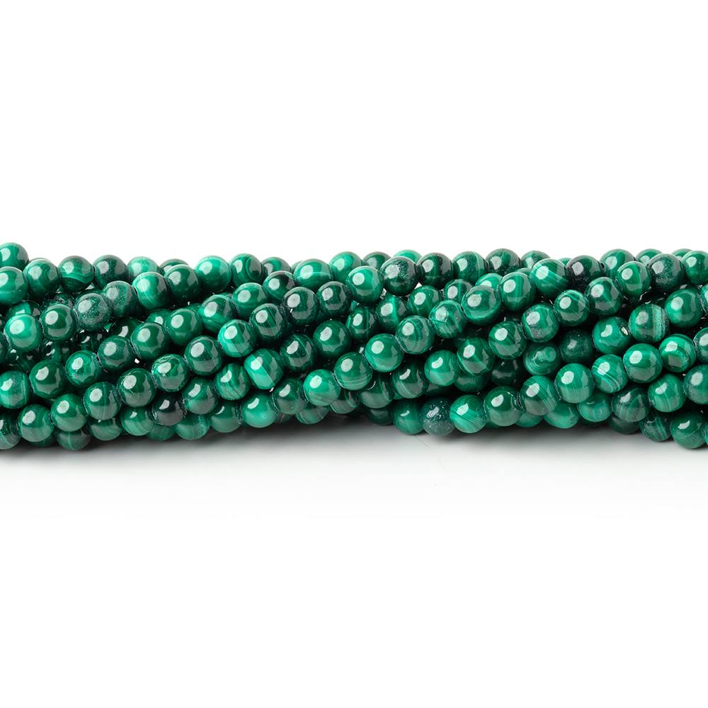 3mm Malachite Plain Round Beads 15.75 inch 130 pieces
