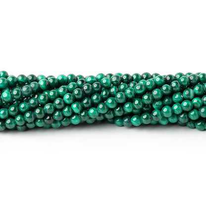 3mm Malachite Plain Round Beads 15.75 inch 130 pieces
