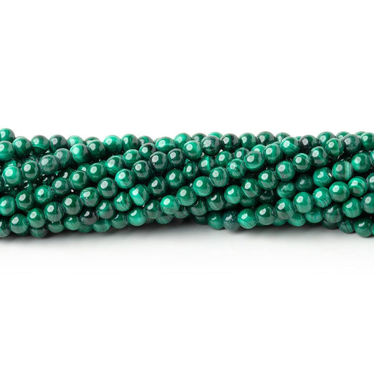 3mm Malachite Plain Round Beads 15.75 inch 130 pieces
