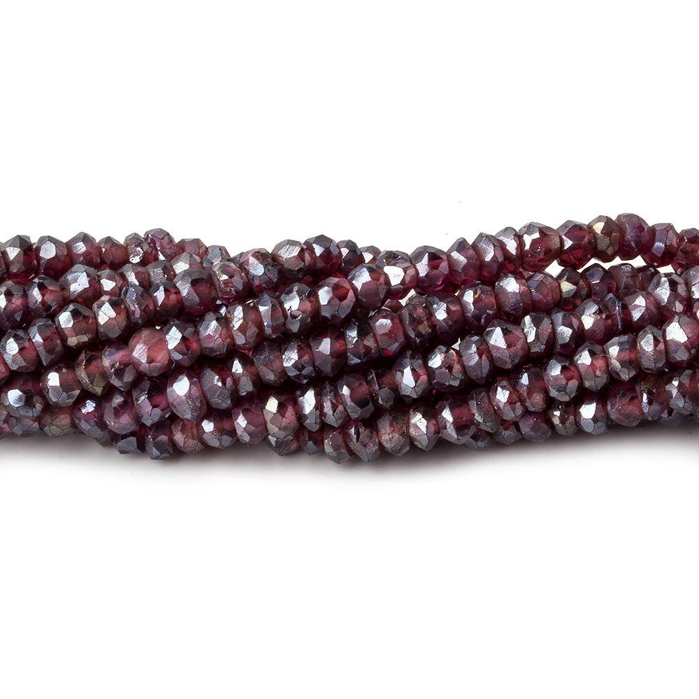 3mm Metallic Rhodolite Garnet Faceted Rondelle Beads 13 inch 174 pieces