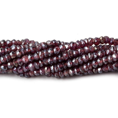 3mm Metallic Rhodolite Garnet Faceted Rondelle Beads 13 inch 174 pieces