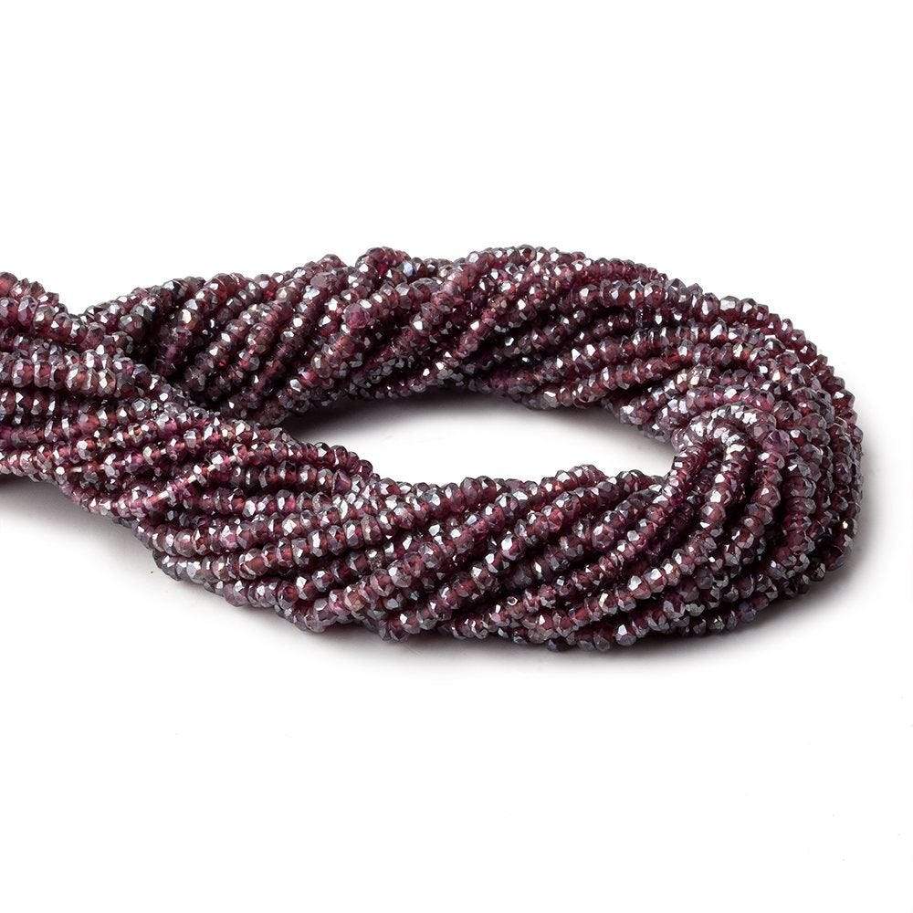 3mm Metallic Rhodolite Garnet Faceted Rondelle Beads 13 inch 174 pieces
