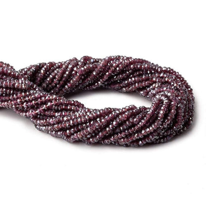 3mm Metallic Rhodolite Garnet Faceted Rondelle Beads 13 inch 174 pieces