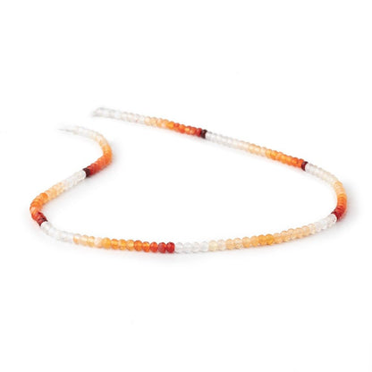 3mm Mexican Fire Opal Micro Faceted Rondelle Beads 12.5 inch 136 pieces