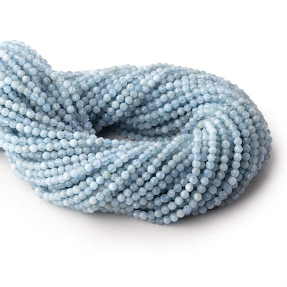 3mm Milky Aquamarine Micro Faceted Round Beads 12.25 inch 94 pieces