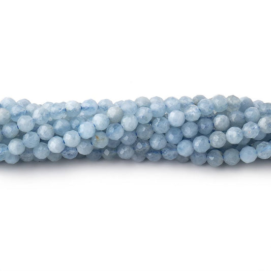 3mm Milky Aquamarine Micro Faceted Round Beads 12.25 inch 94 pieces