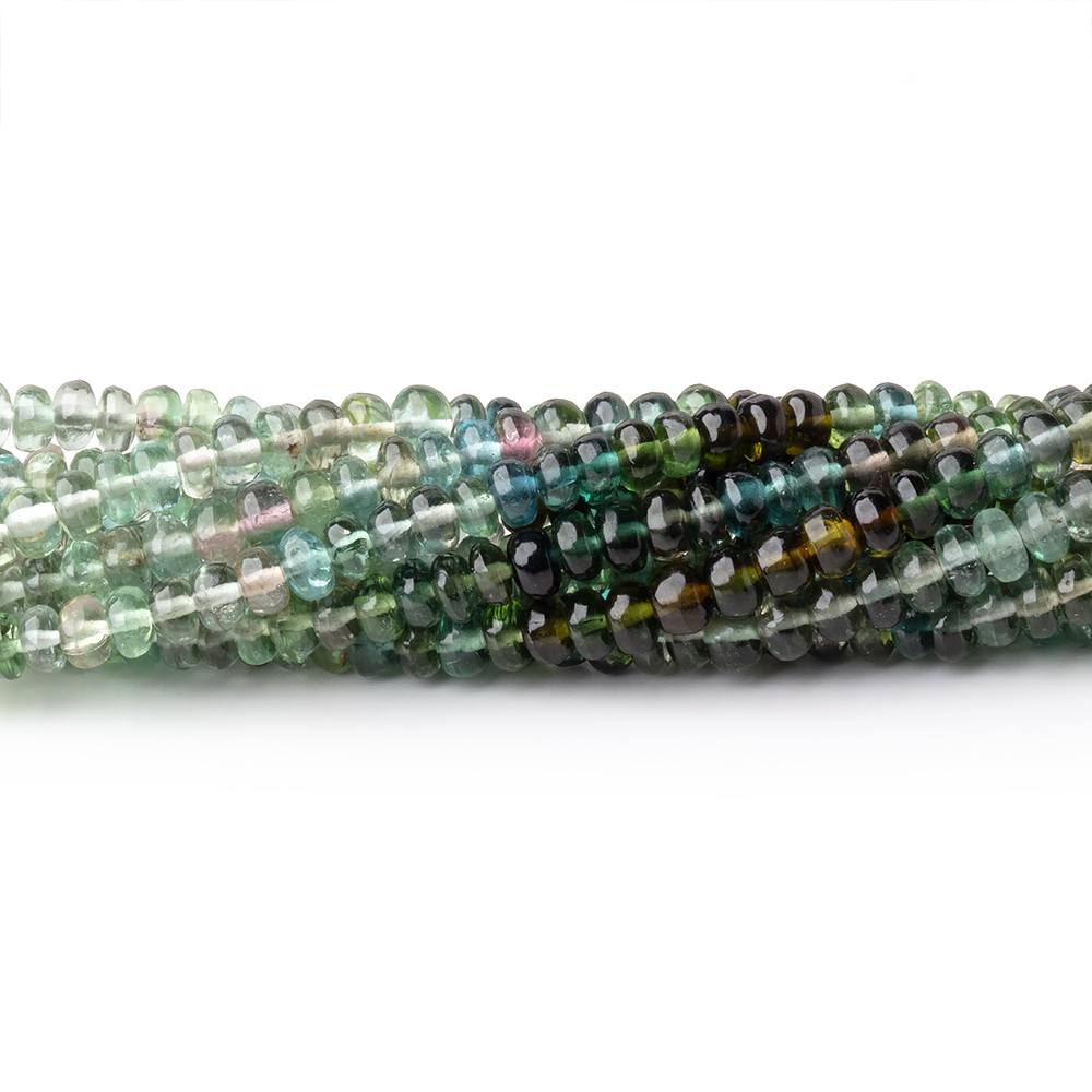 3mm Multi Color Afghani Tourmaline Plain Rondelles 16 inch 215 Beads