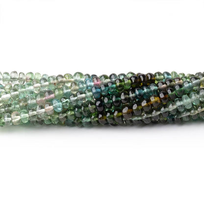 3mm Multi Color Afghani Tourmaline Plain Rondelles 16 inch 215 Beads