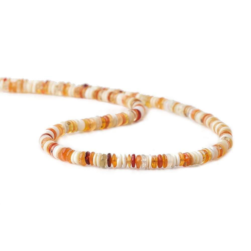 3mm Multi Color Fire Opal Plain Rondelle Beads 18 inch 381 pieces