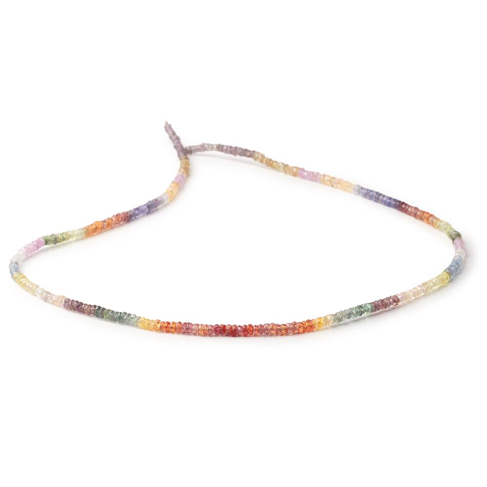 3mm Multi Color Sapphire Faceted Rondelle 18 inch 300 Beads AA