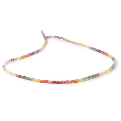 3mm Multi Color Sapphire Faceted Rondelle 18 inch 300 Beads AA