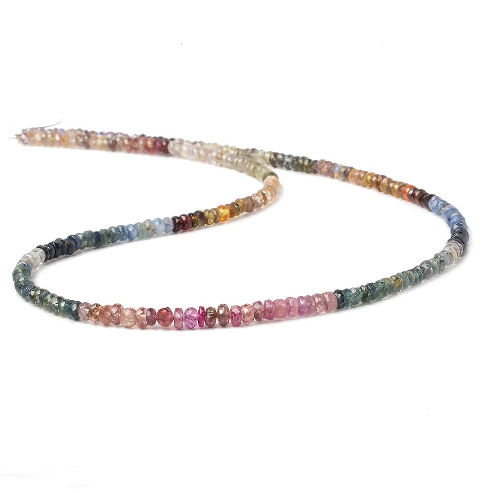 3mm Multi Color Sapphire Faceted Rondelle Beads 16 inch 210 pieces