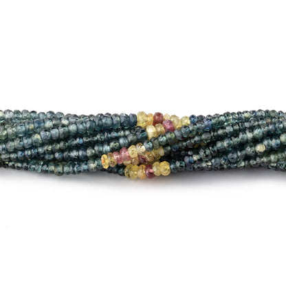 3mm Multi Color Sapphire Faceted Rondelle Beads 16 inch 245 pieces