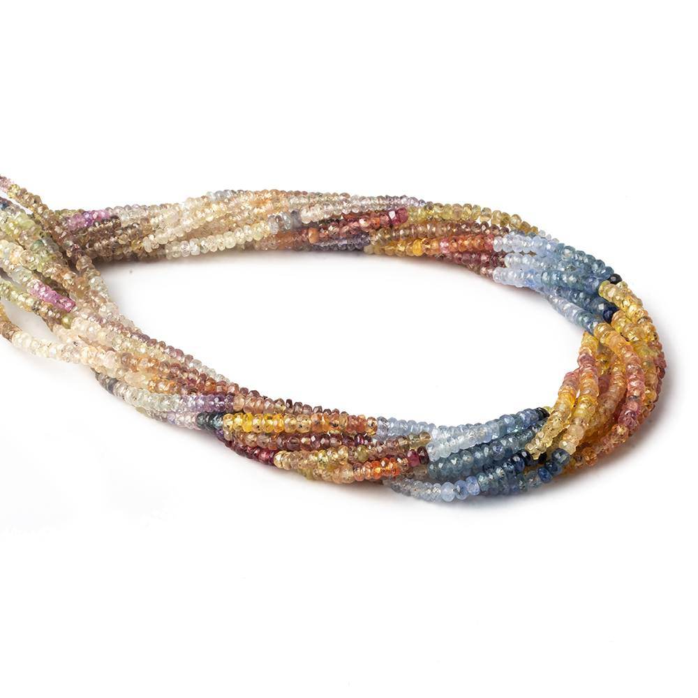 3mm Multi Color Sapphire Faceted Rondelle Beads 16.5 inch 220 pieces