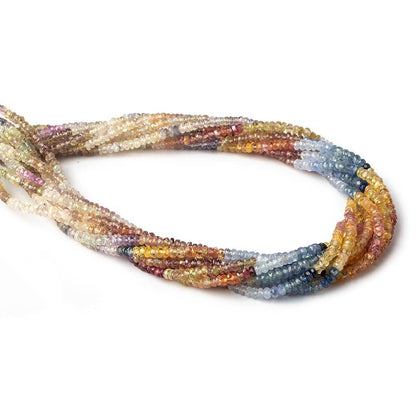 3mm Multi Color Sapphire Faceted Rondelle Beads 16.5 inch 220 pieces