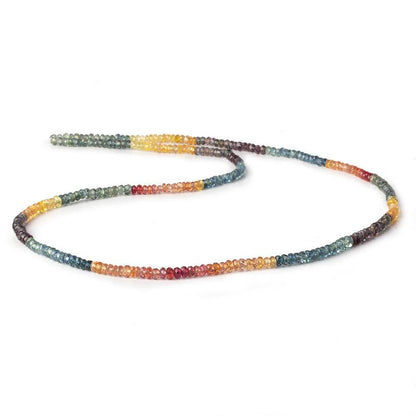 3mm Multi Color Sapphire Faceted Rondelle Beads 18 inch 250 pieces
