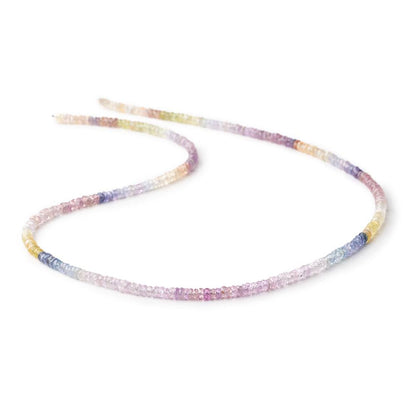 3mm Multi Color Sapphire Faceted Rondelles 18 inch 314 Beads