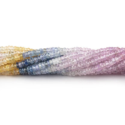 3mm Multi Color Sapphire Faceted Rondelles 18 inch 314 Beads