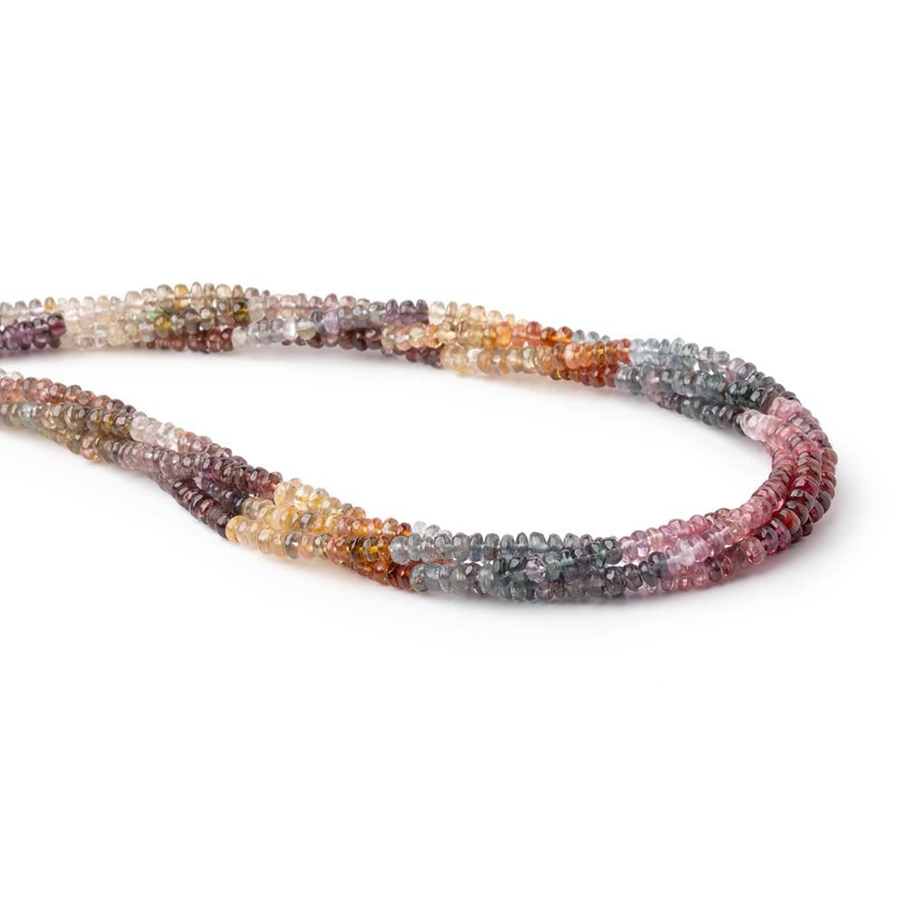 3mm Multi Color Spinel Plain Rondelle Beads 15.75 inch 215 pieces