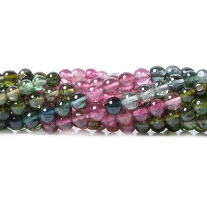 3mm Multi Color Tourmaline Beads Plain Round 14.5 inch 115 pcs