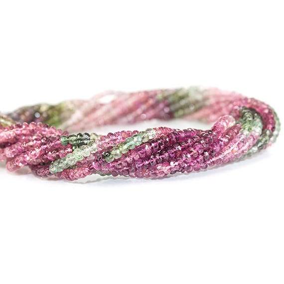 3mm Multi Color Tourmaline faceted rondelle Beads 14 inch 168 pieces