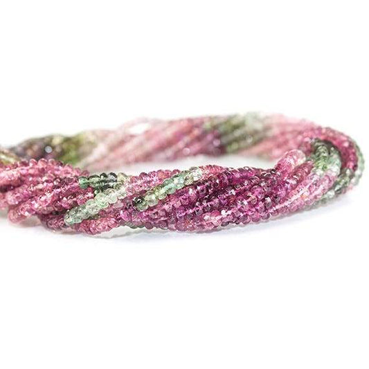 3mm Multi Color Tourmaline faceted rondelle Beads 14 inch 168 pieces