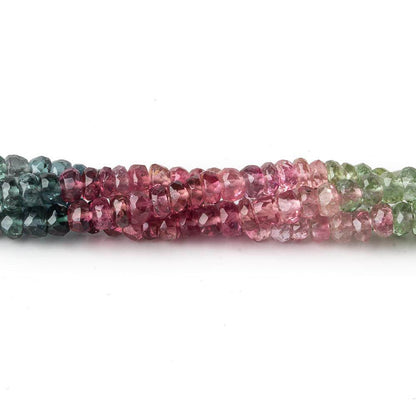 3mm Multi Color Tourmaline faceted rondelle Beads 14 inch 175 pieces