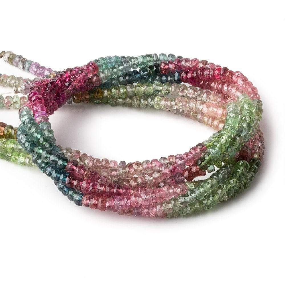 3mm Multi Color Tourmaline faceted rondelle Beads 14 inch 175 pieces