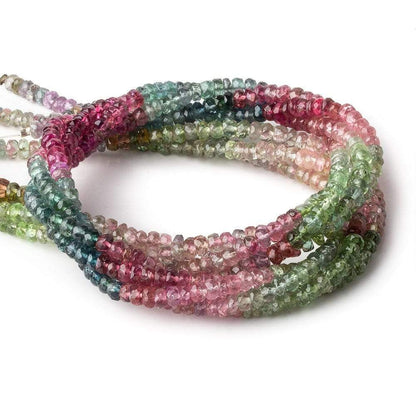3mm Multi Color Tourmaline faceted rondelle Beads 14 inch 175 pieces