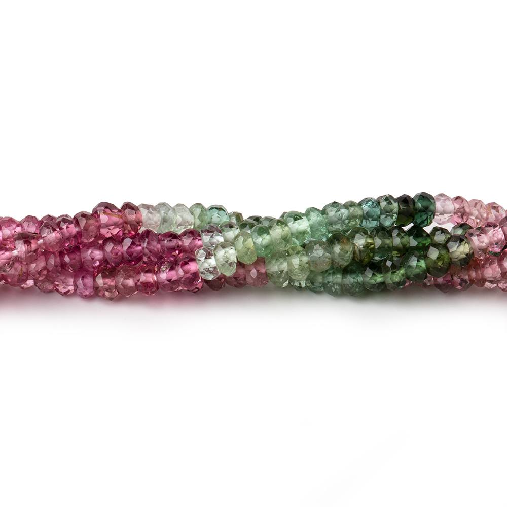 3mm Multi Color Tourmaline Faceted Rondelle Beads 14 inch 201 pcs