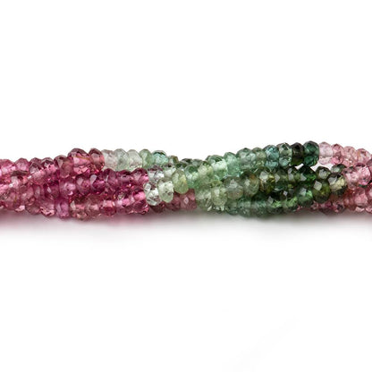 3mm Multi Color Tourmaline Faceted Rondelle Beads 14 inch 201 pcs