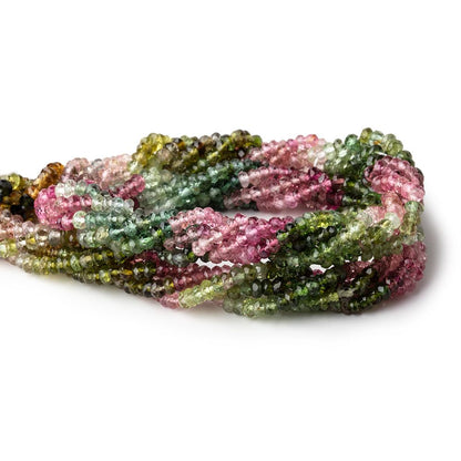 3mm Multi Color Tourmaline Faceted Rondelle Beads 14 inch 201 pcs