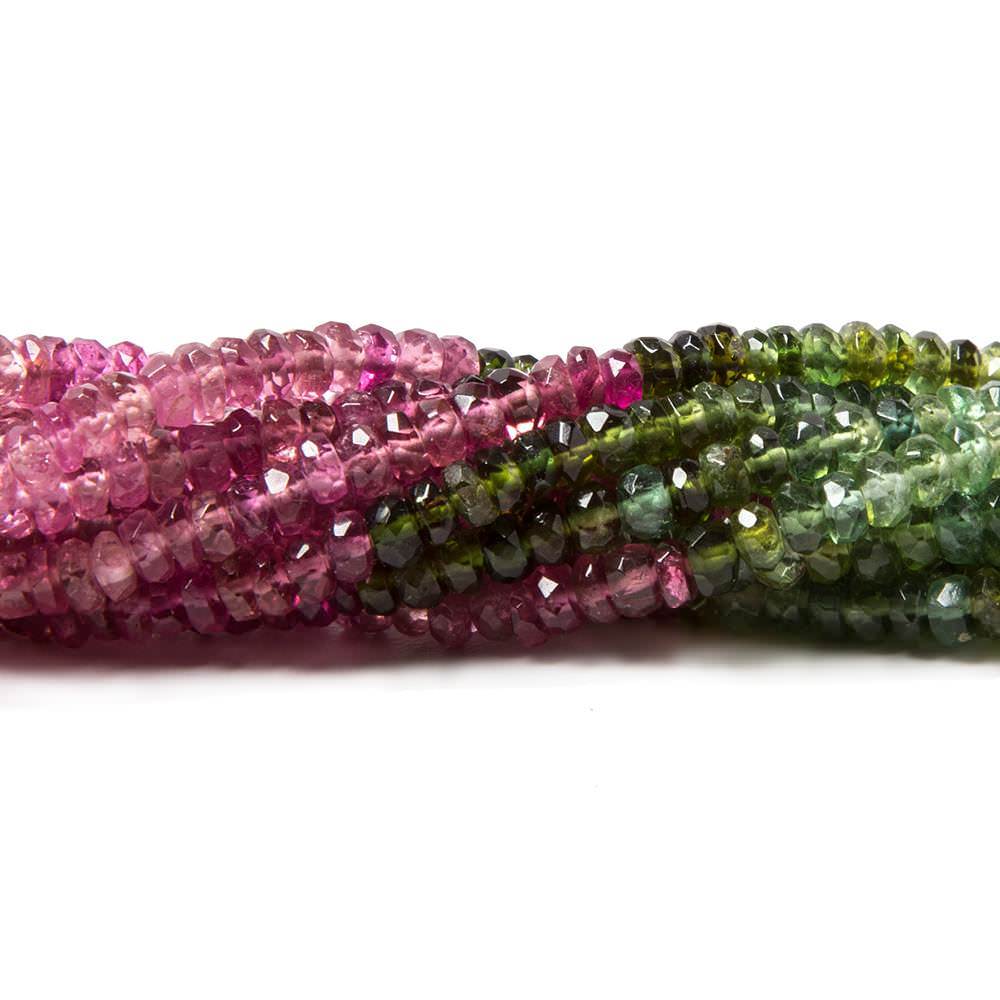 3mm Multi Color Tourmaline faceted rondelle beads 16 inch 200 pieces